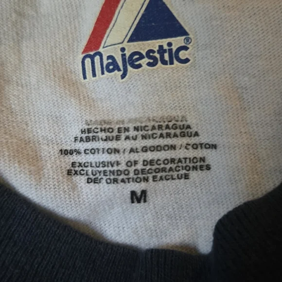 Detroit Baseball Navy Raglan Shirt Kids SzM By Magestic - Picture 6 of 7